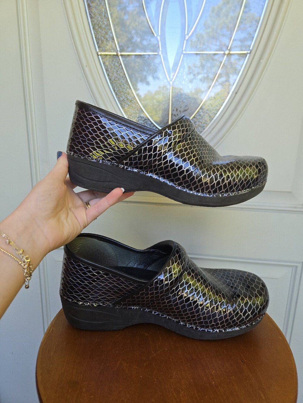 Dansko XP 2.0 Black Anaconda Nursing Clogs - Picture 5 of 7